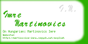 imre martinovics business card